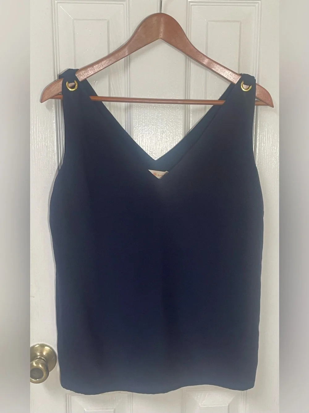 Tory Burch Blouse Top Silk 2 NWT New Lined Navy Sleeveless Designer Retail $298